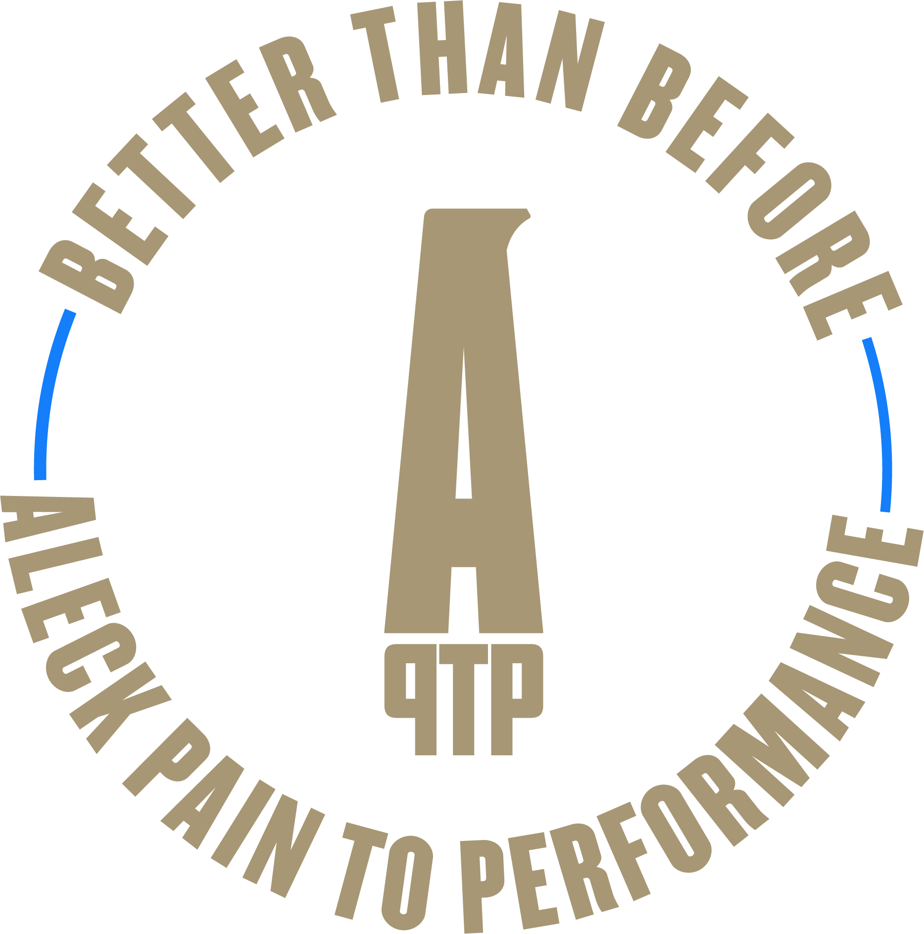 Aleck Pain to Performance_Better than Before Circle_Gold and Blue